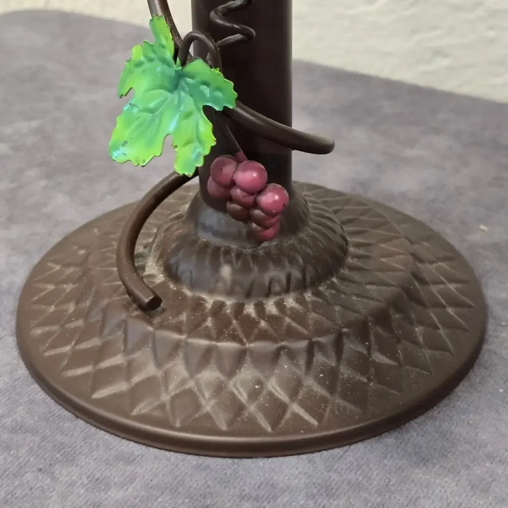 Vintage Bronze Grape Vine Wine Woven Wicker Rustic Style Tealight Candle Holder